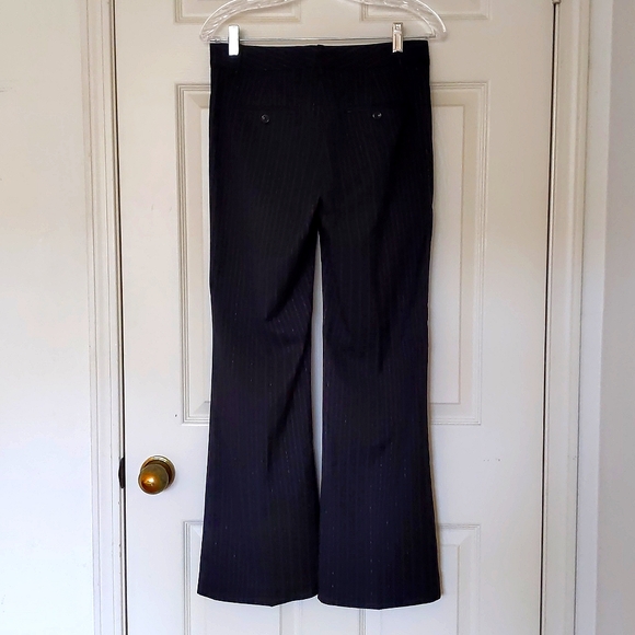 NWOT. Express Design Studio Editor Dress Pant w/brown stripe and sparkling gold. - Picture 8 of 8